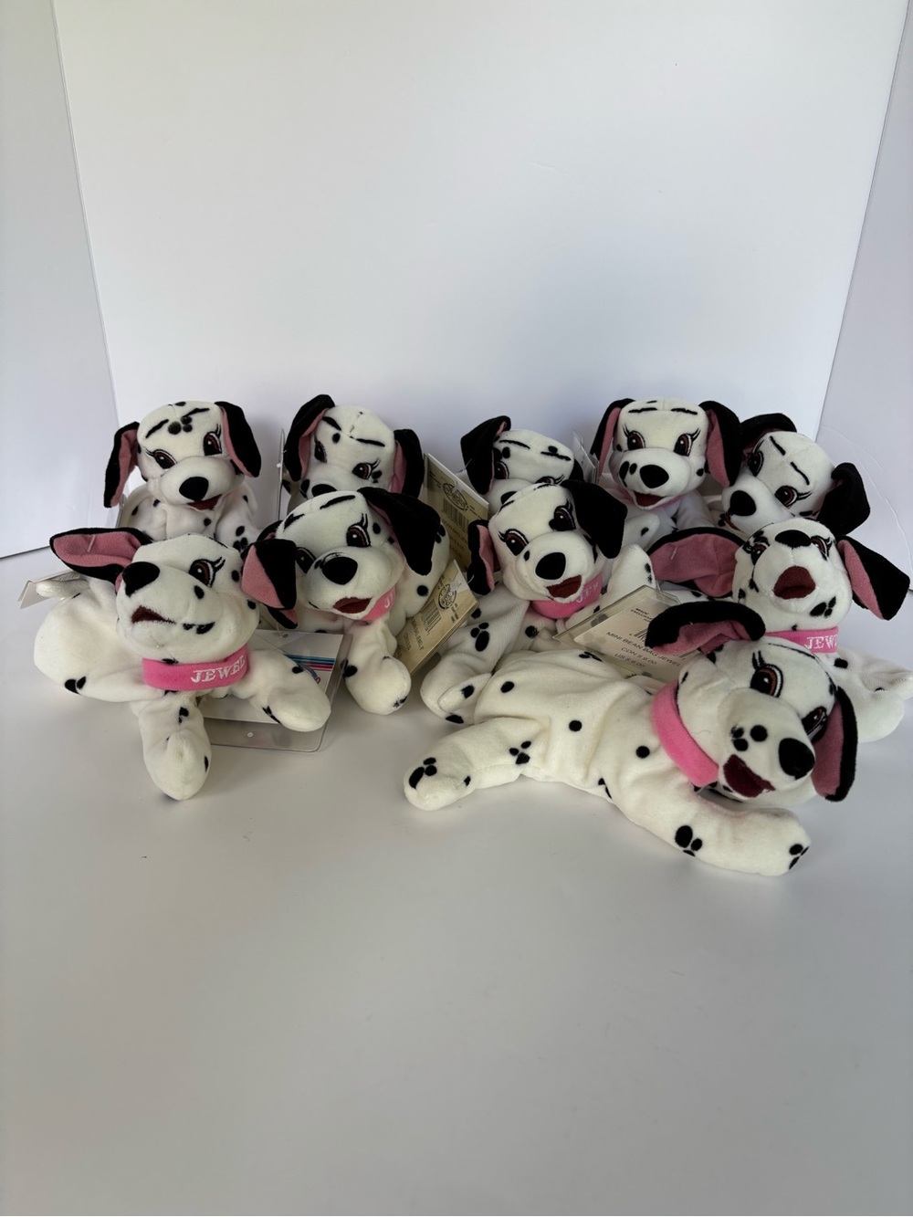 Lot of 10 Vintage Disney Store 101 Dalmatians Jewel Bean Bag Plush NWT